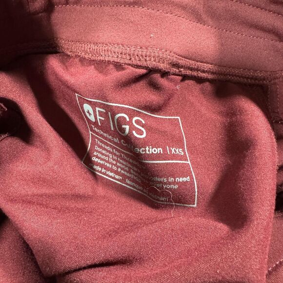 FIGS Technical Collection Scrub Pants Womens XXS Red Kade Cargo Drawstring - Picture 3 of 9